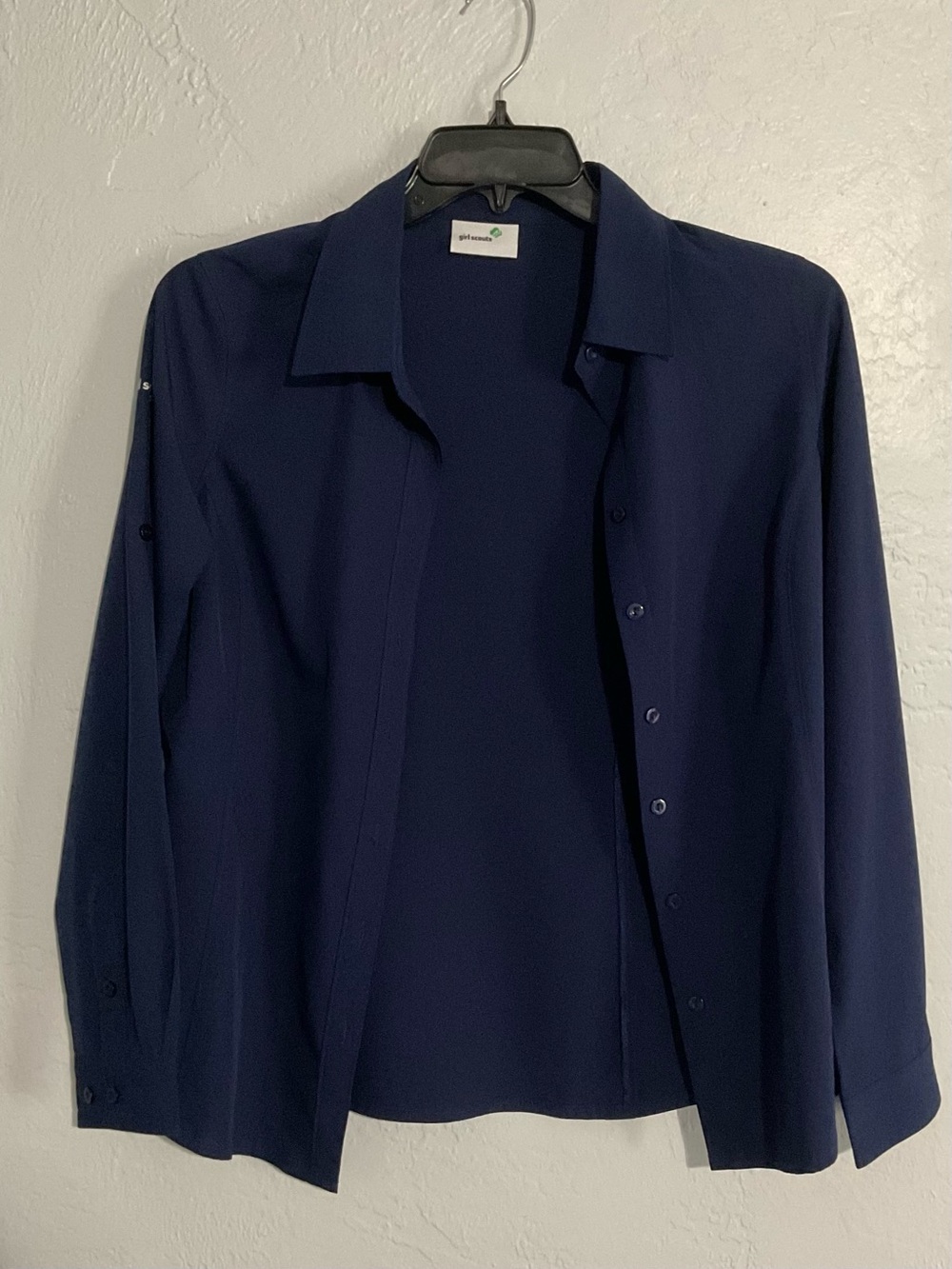 Lightweight Navy Button-Front Shirt by Alfred Dunner